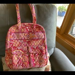 Vera Bradley Tall Zip Tote in Raspberry Fizz